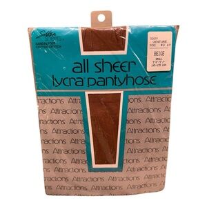 Vintage Attractions All Sheer Lycra Pantyhose Silken Sheers Beige Small